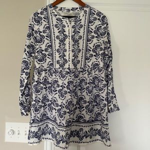 Gorgeous blue and white floral LOFT dress